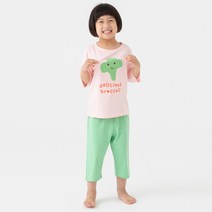 롤리트리 아동용 순면 야채 7부 내의 상하의 세트