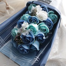 모리앤 33송이 비누꽃다발박스, 시크블루