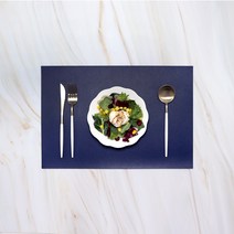 파스텔톤 방수 식탁매트 테이블, 네이비, 45 x 30 cm