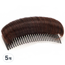 하이유니 볼륨업 헤어뽕 머리핀 붙임 머리 헤어피스, 다크브라운, 5개