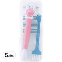 바디애 여성용 면도기 + 면도날 4p + 브러쉬 세트 핑크, 5세트
