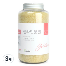 우리가스토리 프리미엄 우피 젤라틴 80B 가루 분말, 270g, 3개