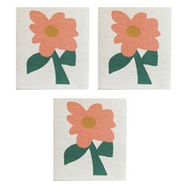 블루선 대나무섬유 주방 행주 분홍꽃, 3개