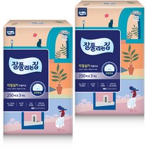 잘풀리는집 리얼실키 천연펄프 미용티슈 250매, 3개입, 2팩