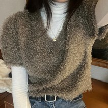 슈가펀 앤르들 레이어드 브이넥 반팔 블라우스