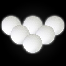 루퍼트 LED 야광 야간 라운딩 발광 골프공, 화이트, 1세트, 6개
