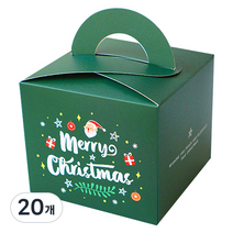 도나앤데코 크리스마스 손잡이 답례품 미니 포장 상자, 메리별 그린, 20개