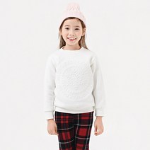 키즈레시피 아동용 입체 눈꽃 기모 맨투맨