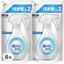 페브리즈 항균플러스 섬유탈취제 깨끗한향 리필, 640ml, 6개, 깨끗한 향