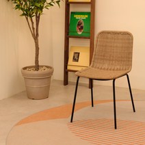 하우스레시피 에이블 PP라탄 스퀘어 체어, 블랙, 1개