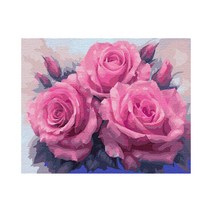 플레이어바웃 DIY 명화 그리기 세트 40 x 50 cm, 핑크 로즈