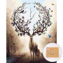 아트조이 DIY 명화 그리기 세트 40 x 50 cm 세로형, 꿈에서 본 꽃사슴