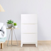 모던 에센셜 서랍장 3단, 화이트, 1개