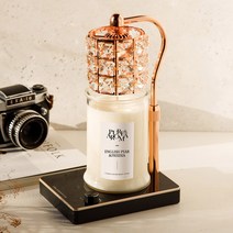 캔들백화점 불빛높이조절 루시드 캔들워머 + 소이캔들 750g세트 일글리쉬페어프리지아, 로즈골드(블랙)