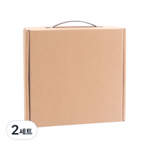 봄91 PP손잡이 크라프트 골판지 GIFT박스 중 15p + 손잡이 랜덤 발송 15p, 혼합 색상, 2세트