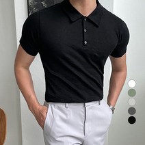 남자다잉 남성용 프리드 머슬핏 카라 반팔 티셔츠
