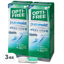 옵티프리 퓨어모이스트 렌즈세정액 420ml x 2p + 렌즈케이스, 3세트