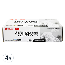 롯데이라이프 착한 위생백, 대(L), 200매, 4개