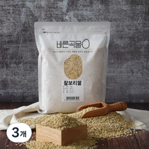 바른곡물 국산 찰보리쌀, 1kg, 3개