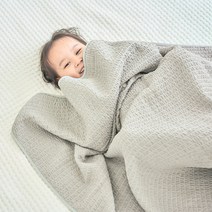 이몽 뱀부리플 3중직 신생아 아기 블랭킷, 그레이