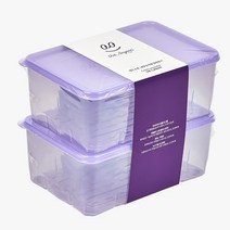땡스소윤 냉동실 용기 밀폐용기 5호 1300ml 쿨라벤더, 1개입, 2개