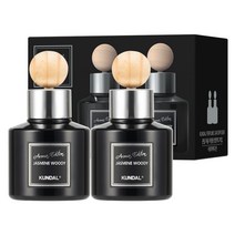 쿤달 퍼퓸 차량용 디퓨저 아로마 에디션 75ml 2개 + 우드볼스틱 2개, 자스민우디향, 1세트