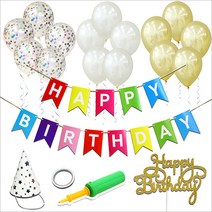 베이비베이커리 생일 가랜드 이지 플러스 홈파티세트, 혼합 색상, 1세트