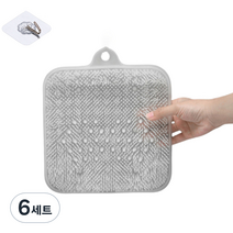 스탠다드리빙 지압 풋브러쉬 투명 + 고리, 6세트