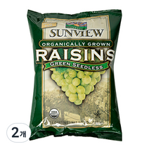 썬뷰 유기농 건청포도 스낵팩, 2개, 198g