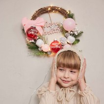아스파시아 델리치아리본 크리스마스 리스, 핑크