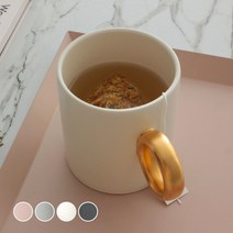 쓰임 마리벨 골드 머그 400ml, 크림화이트, 1개