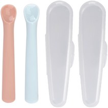 데일리라이크 봉봉 이유식 스푼 1단계 2p + 케이스 세트, 스푼(스트로베리, 스카이블루), 1세트