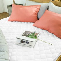 더자리 데일리 프레쉬 누빔 침대패드 고정밴드형, 밀키화이트