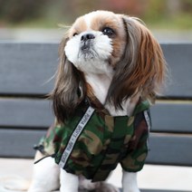 퍼피아 강아지 빛반사 방수 바람막이, 카모