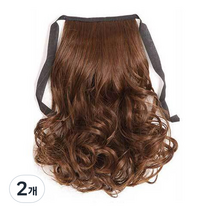 홀리지 초간단 포니테일 헤어가발, 연브라운, 2개