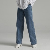 밀리언코르 여성용 딥 베이직 롱 와이드 스트레이트 데님 CONA 9097