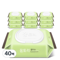 꿈토리 뉴 가득찬챔프 엠보싱 유아물티슈 캡형, 100매, 40팩