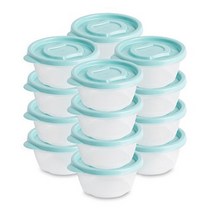 생활엔 이지 컨테이너 원형 전자레인지 용기 블루 350ml, 16개, 단품