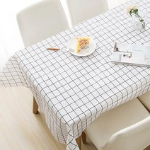 더자카 심플 패턴 방수 테이블보 5p, 화이트, L