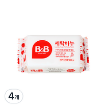 비앤비 유아의류용 세탁비누 아카시아, 200g, 4개
