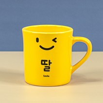 해피정코리아 스마일 패밀리 머그 딸 370ml, 옐로우, 1개
