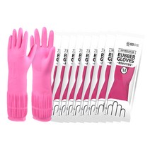 하얀손산업 하얀손달인 고무장갑 중, 핑크, 중(M), 10개