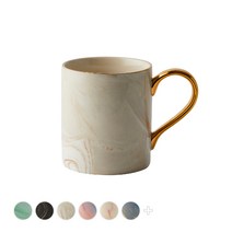 까사무띠 마블 골드 핸들 머그컵 350ml, 350ml[아이보리], 아이보리, 1개