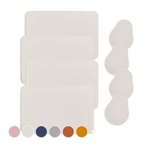 에이드엘 다이닝 실리콘 테이블웨어 4인세트 8p, 베이지, 테이블매트(가로 428mm x 세로 282mm), 컵받침(가로 105mm x 세로 135mm)