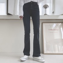 시크블랙 여성용 푸로린 흑청 부츠컷 데님 팬츠 PT8376K19