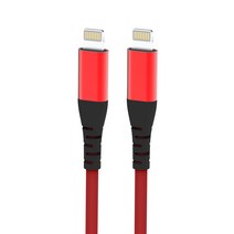 더블디 풀메탈 고속 충전 케이블 아이폰 8핀 200cm, 레드, 2개