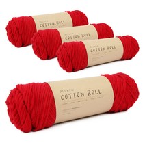 브랜드얀 올뉴 코튼롤 뜨개실 4p, 35번 진빨강, 1개