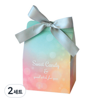도나앤데코 sweet candy 그라데이션 상자 M 10p + 그레이리본 10p, 혼합 색상, 2세트