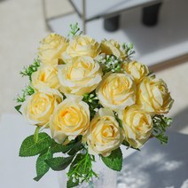 하루의공간 러블리 장미 조화 부쉬, 옐로