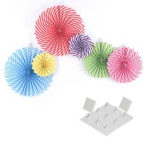 파티쇼 환타스틱파티장식팬세트 6P + 마운트10P, 토네이도패턴, 1세트